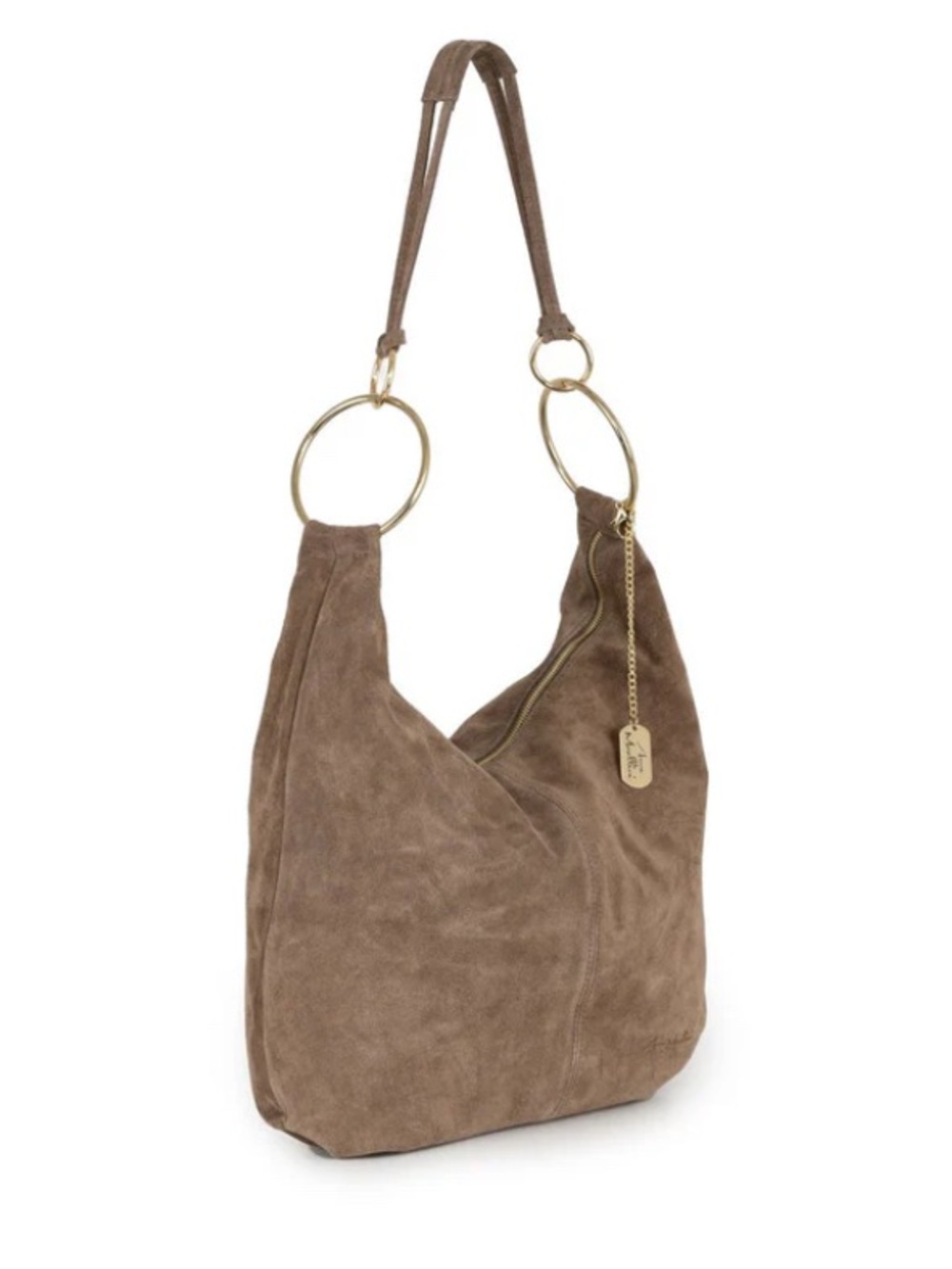 Marlon Italy Genuine Suede Leather with Ring-Handles & Crossbody Strap